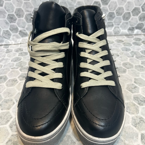 New no box studded black high top sneakers Sz 7.5 - Picture 4 of 9